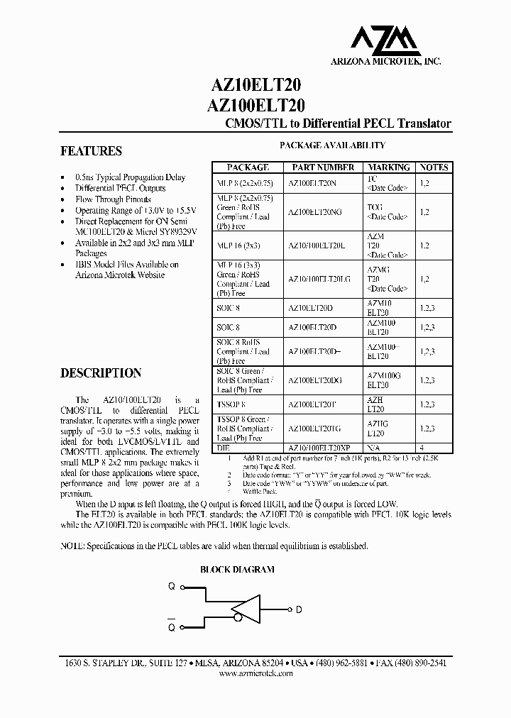 AZ10ELT20D_1215034.PDF Datasheet