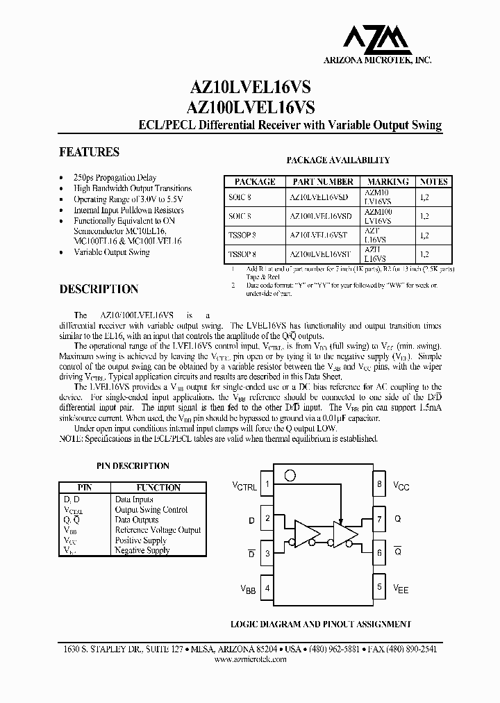 AZ10LVEL16VST_1215043.PDF Datasheet