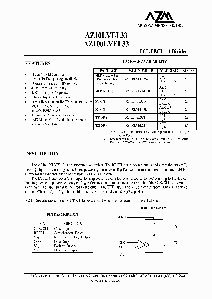 AZ10LVEL33T_1215045.PDF Datasheet