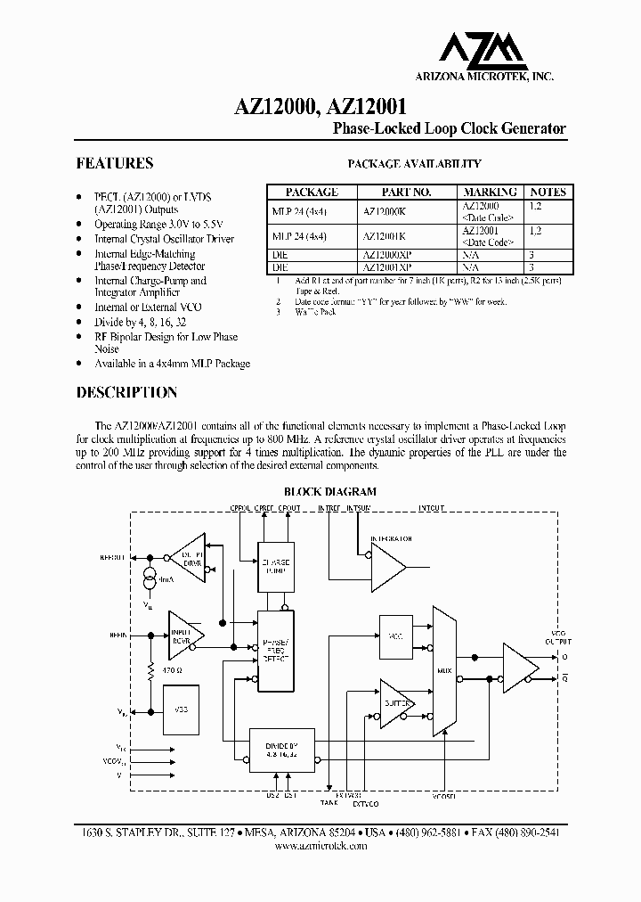 AZ12001XP_1215049.PDF Datasheet