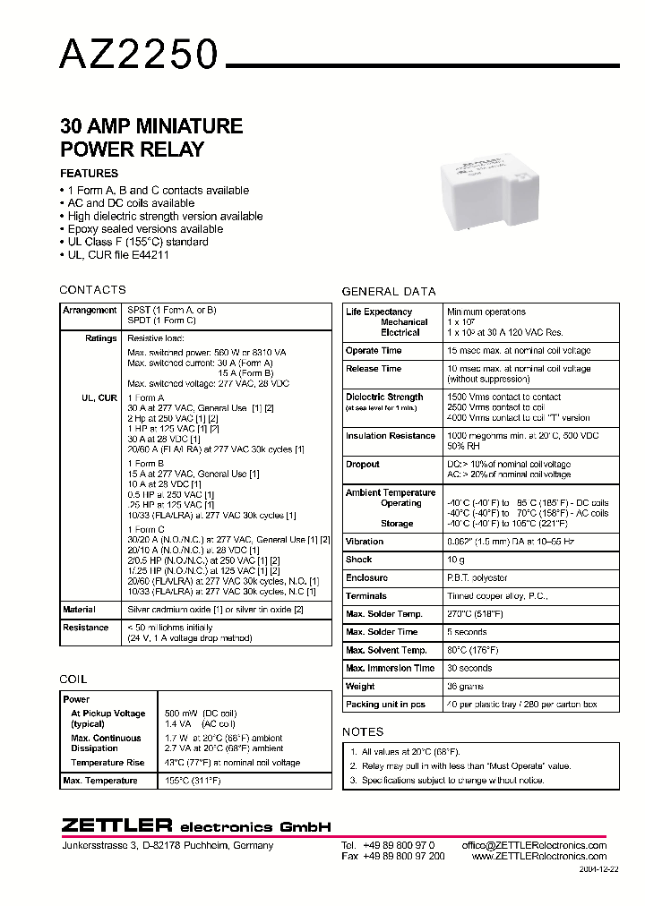 AZ2250-1A-9DF_1215055.PDF Datasheet