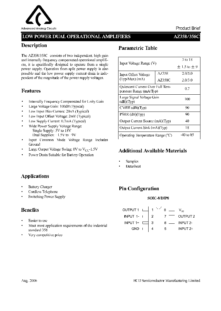 AZ358MTR_1114952.PDF Datasheet