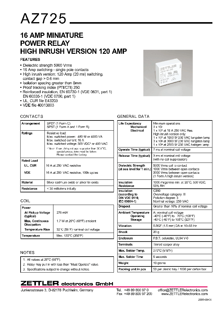 AZ725-1A-60D_1090368.PDF Datasheet