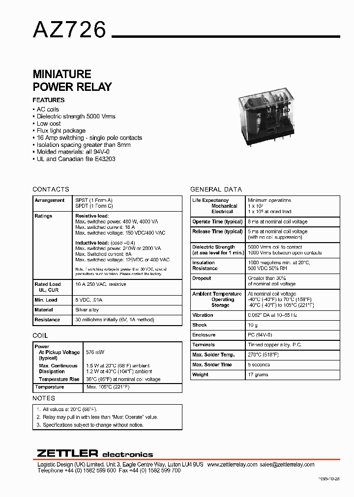 AZ726-1C-6A_1215125.PDF Datasheet
