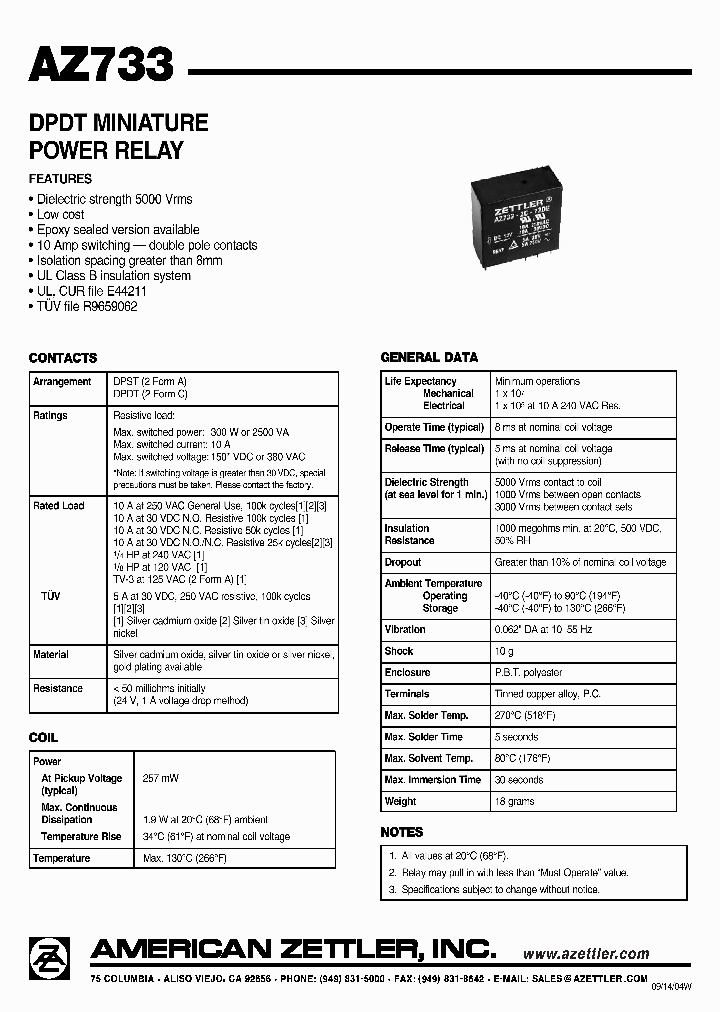 AZ733-2A-60D_1171345.PDF Datasheet