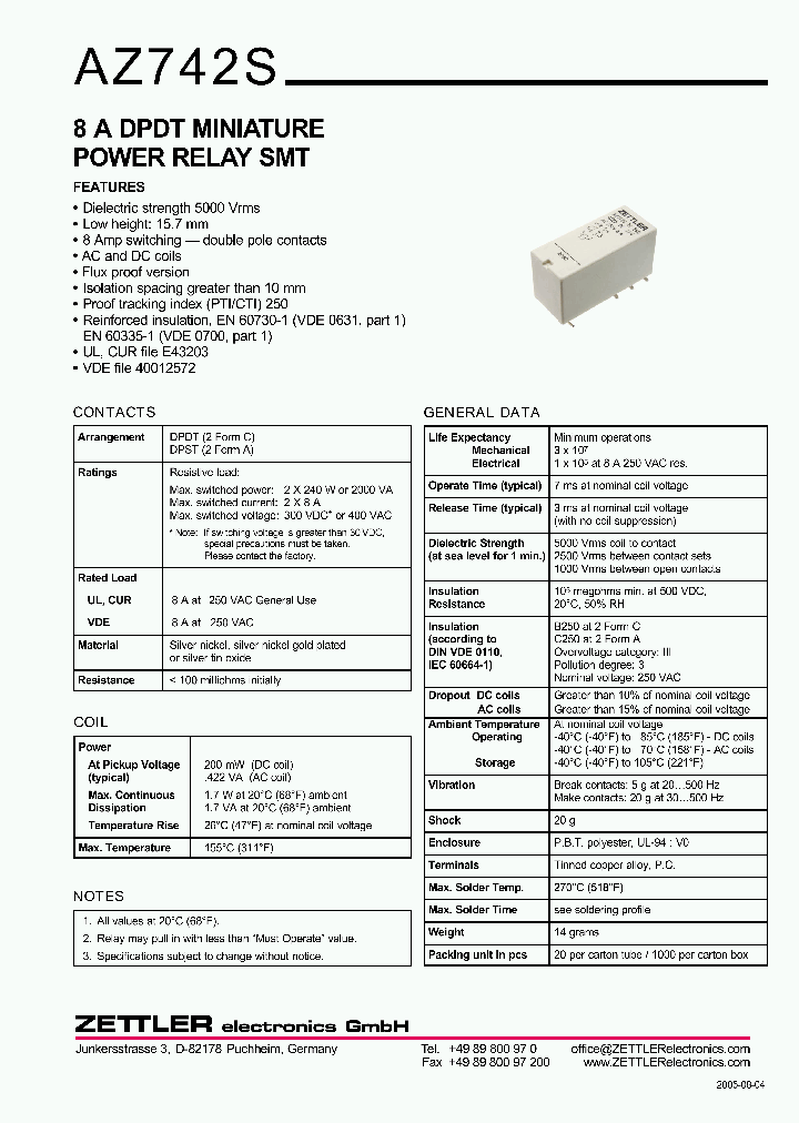 AZ742S-2A-60A_1090292.PDF Datasheet