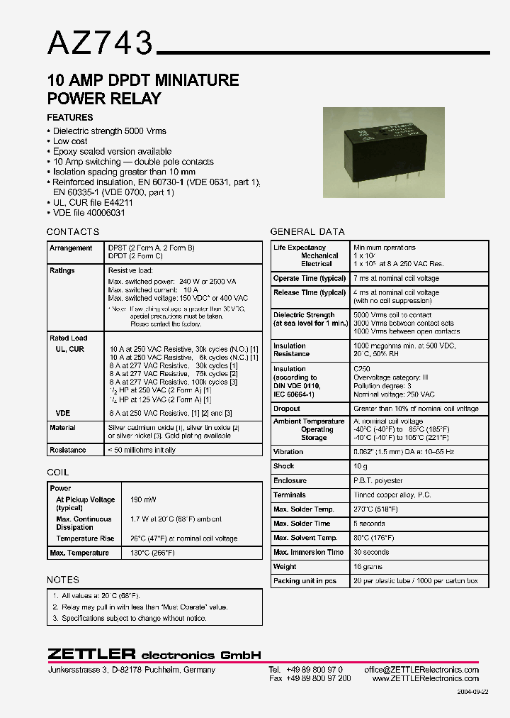 AZ743-2A-60D_1090290.PDF Datasheet
