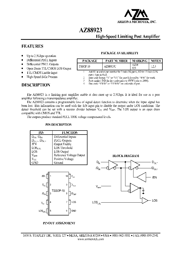 AZ88923U_1215165.PDF Datasheet