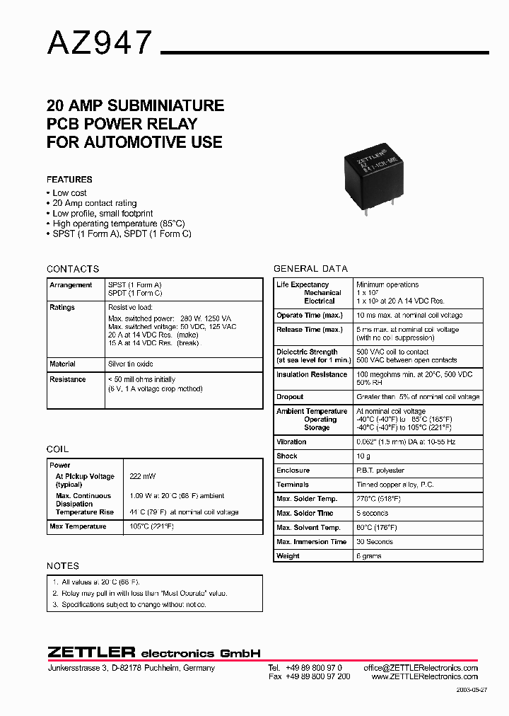 AZ947-1C-9D_1215173.PDF Datasheet