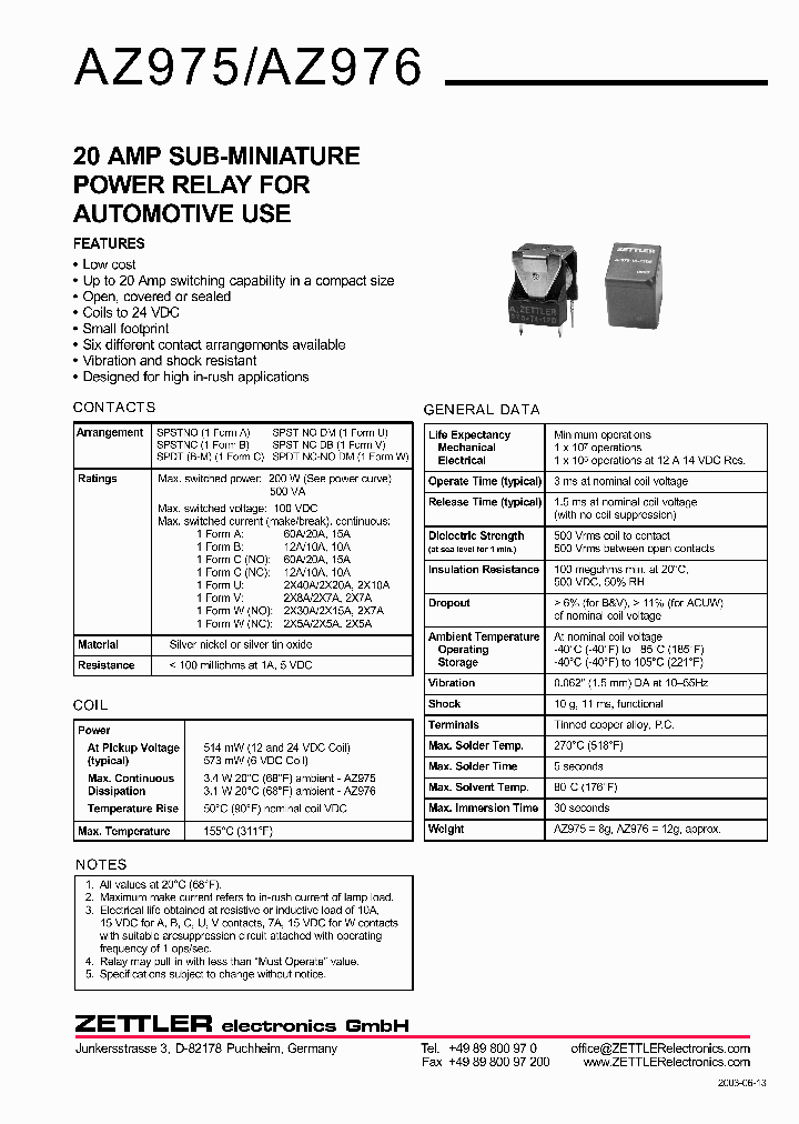 AZ976-1C-6D_1215187.PDF Datasheet