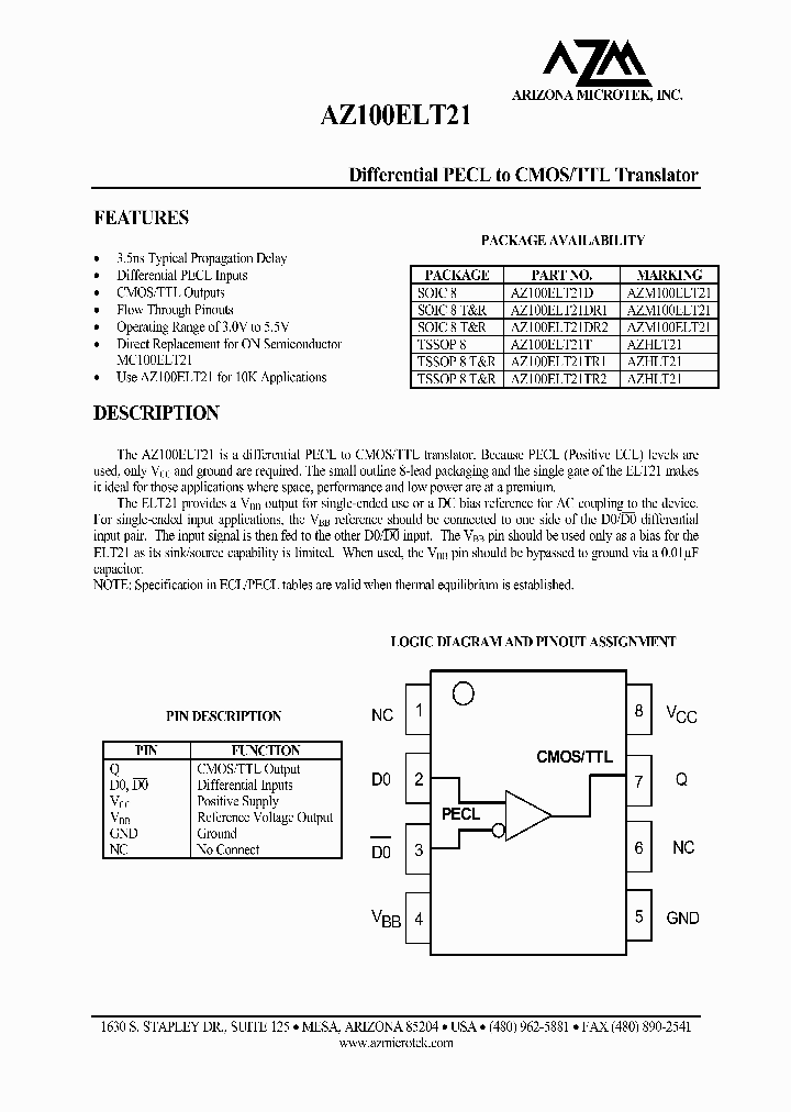 AZM100ELT21_1127405.PDF Datasheet