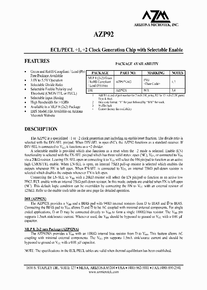 AZP92X_1215197.PDF Datasheet