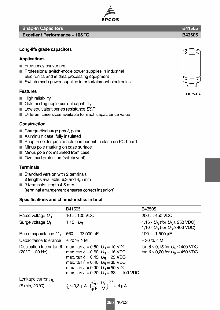 B41505A3109M000_948223.PDF Datasheet