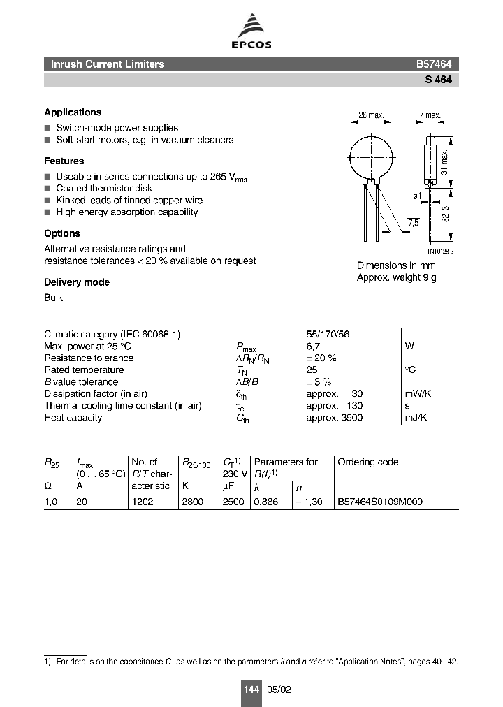 B57464S0109M000_1081449.PDF Datasheet