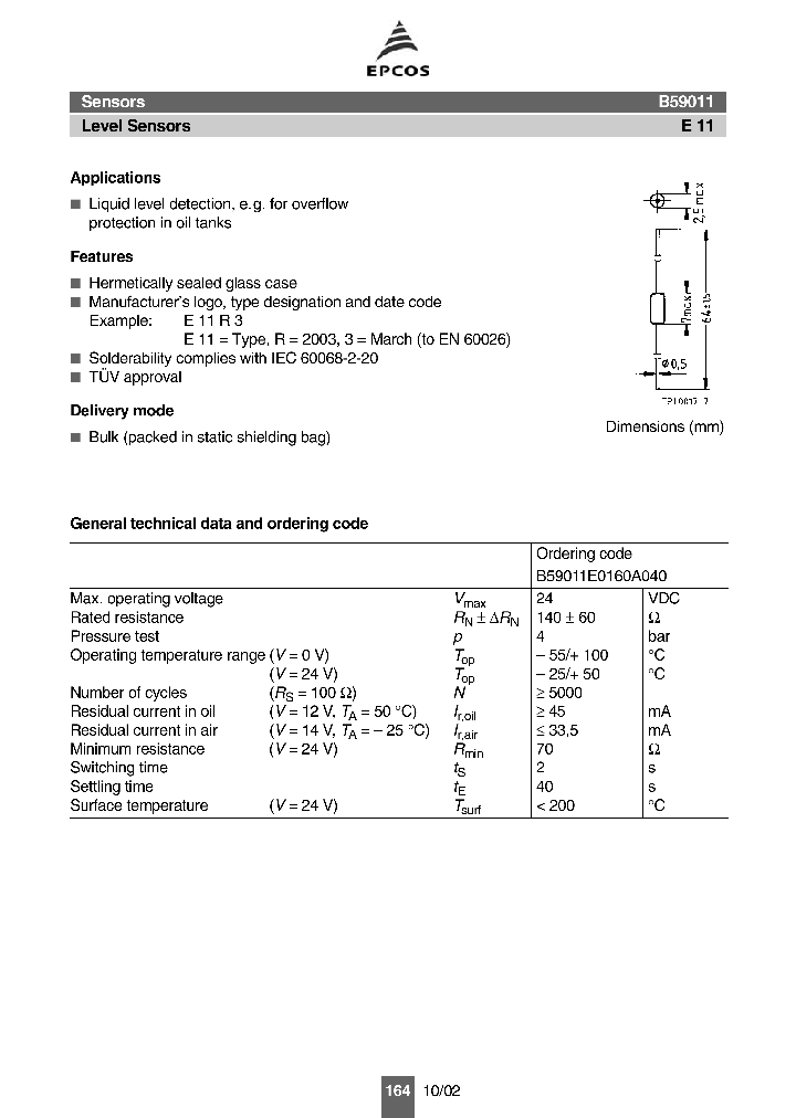 B59011E0160A040_1216118.PDF Datasheet