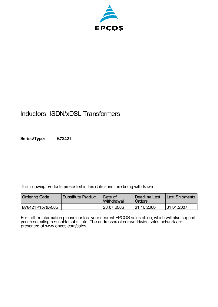 B78421P1579A005_1216361.PDF Datasheet