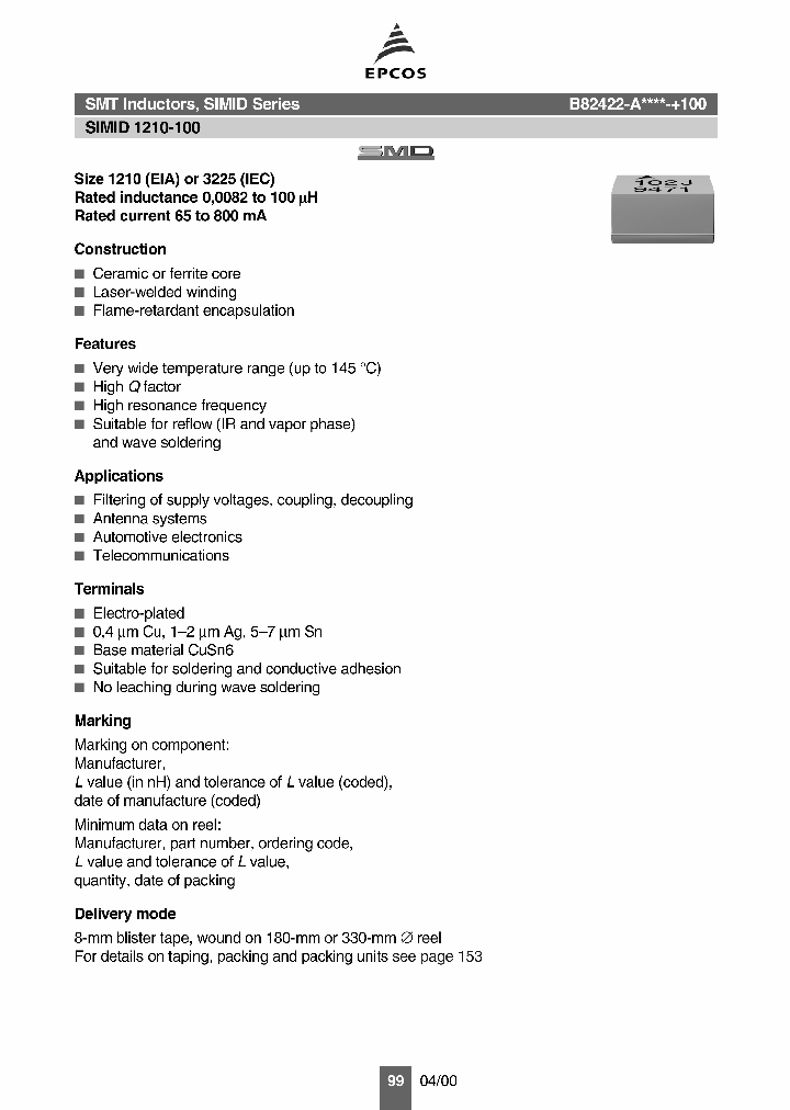 B82422-A1102-100_1058492.PDF Datasheet