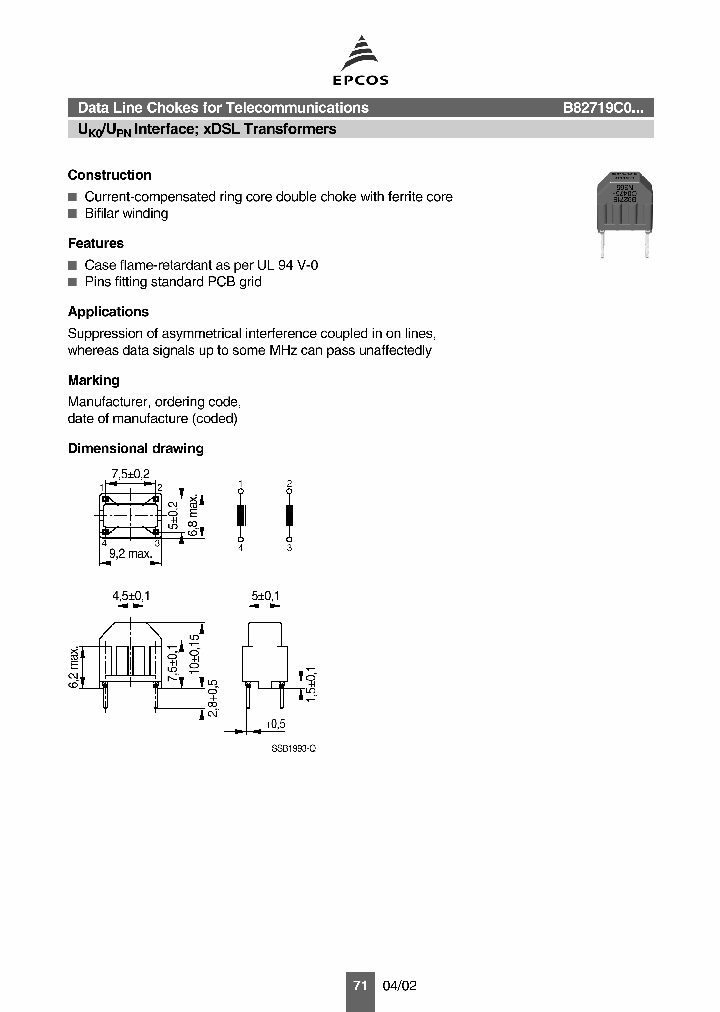 B82719C0476N365_931602.PDF Datasheet