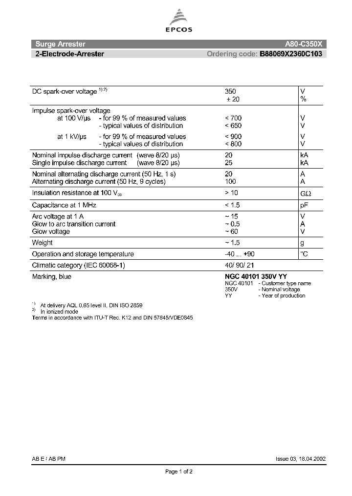 B88069X2360C103_1216508.PDF Datasheet