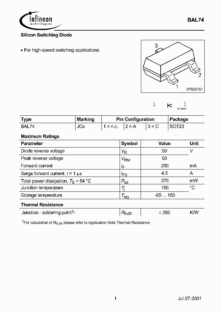 BAL74_1162220.PDF Datasheet