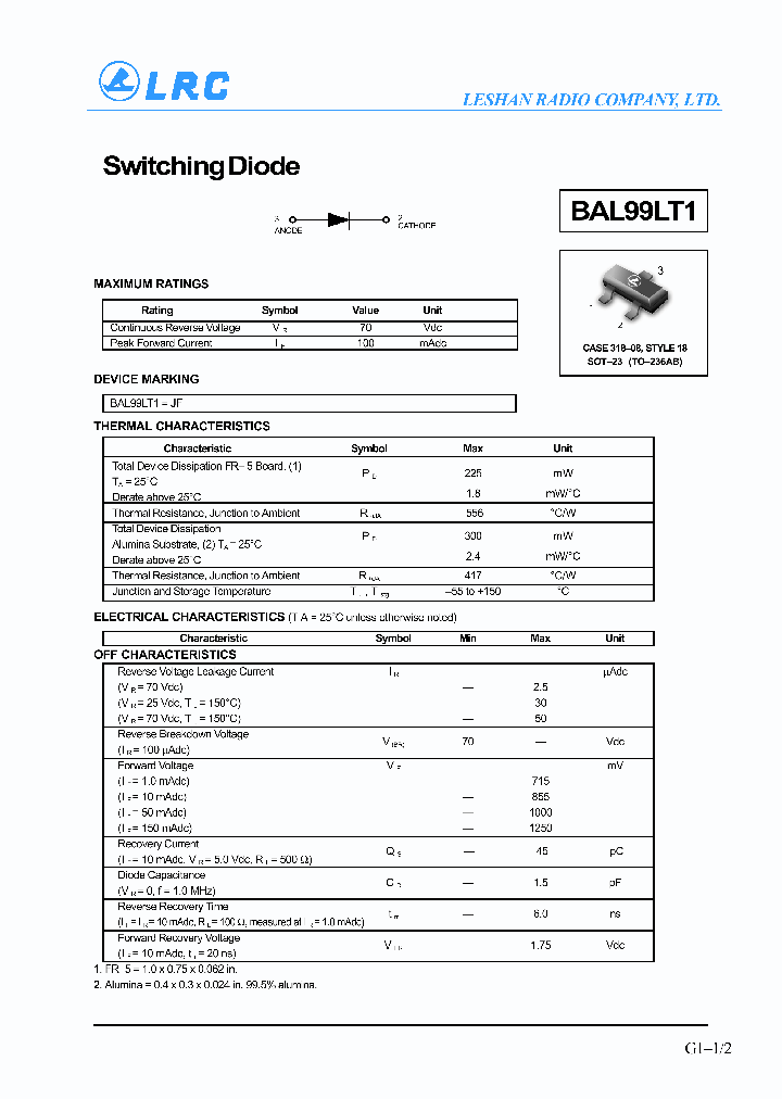 BAL99LT1_1217024.PDF Datasheet