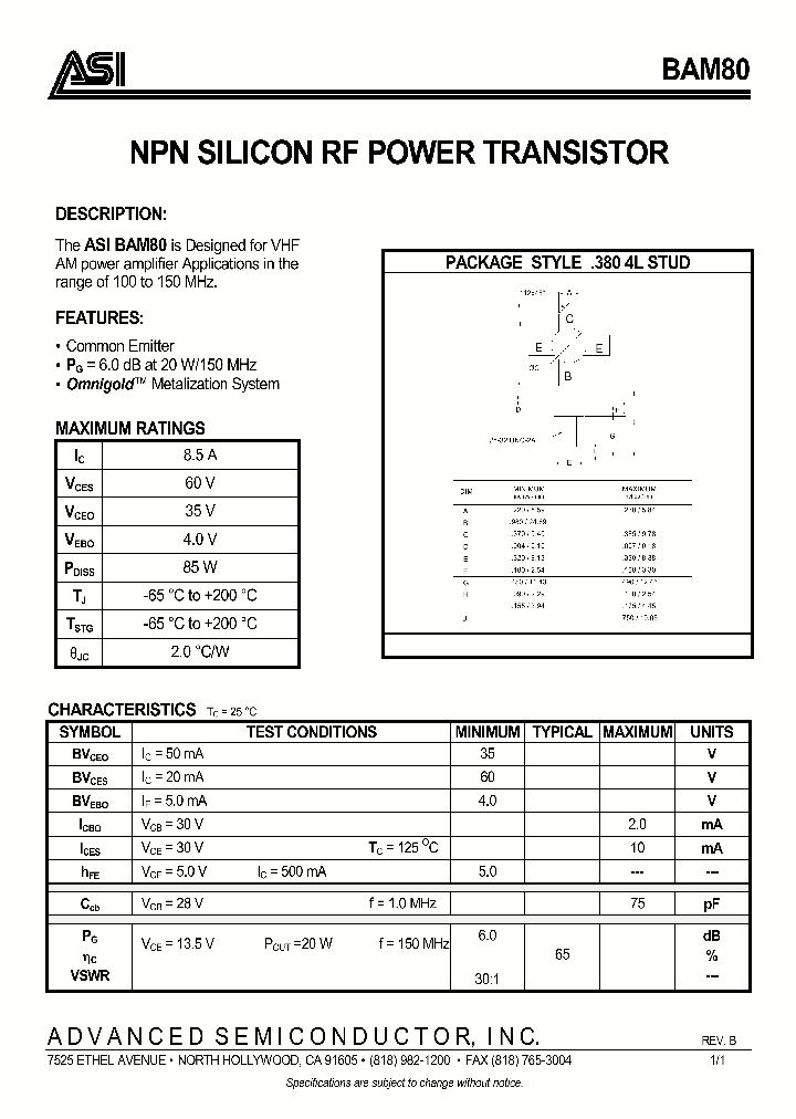 BAM80_1217034.PDF Datasheet