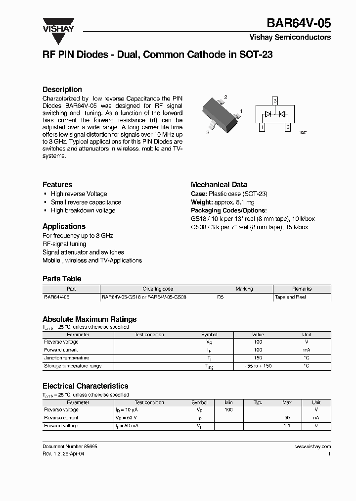 BAR64V-05-GS18_1217094.PDF Datasheet