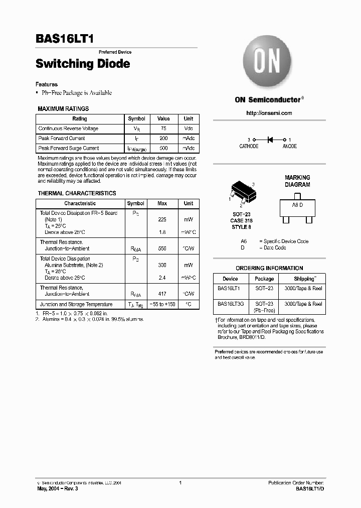 BAS16LT3G_1217137.PDF Datasheet