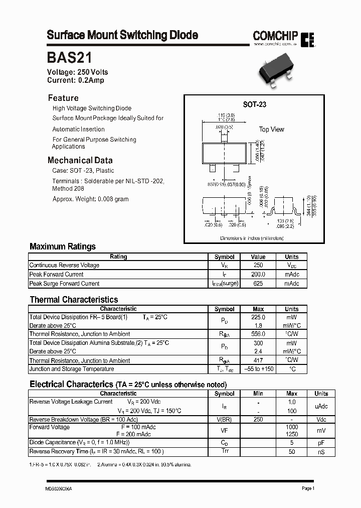BAS21_1025705.PDF Datasheet