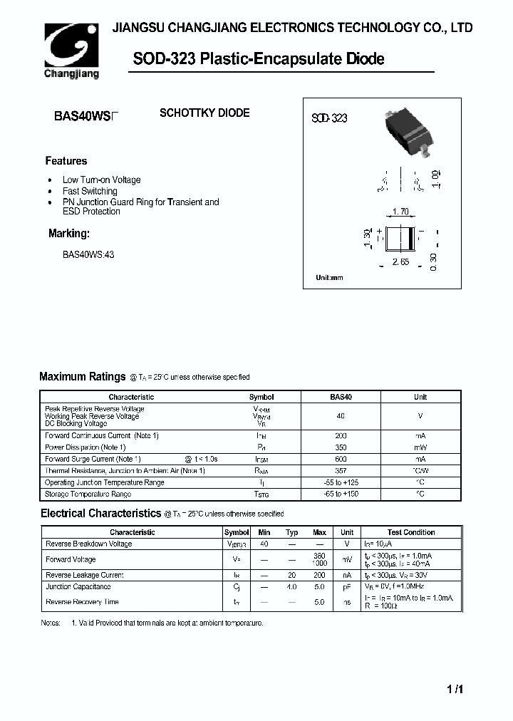 BAS40WS-SOD-323_1217248.PDF Datasheet