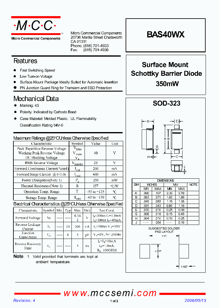 BAS40WX_1217251.PDF Datasheet