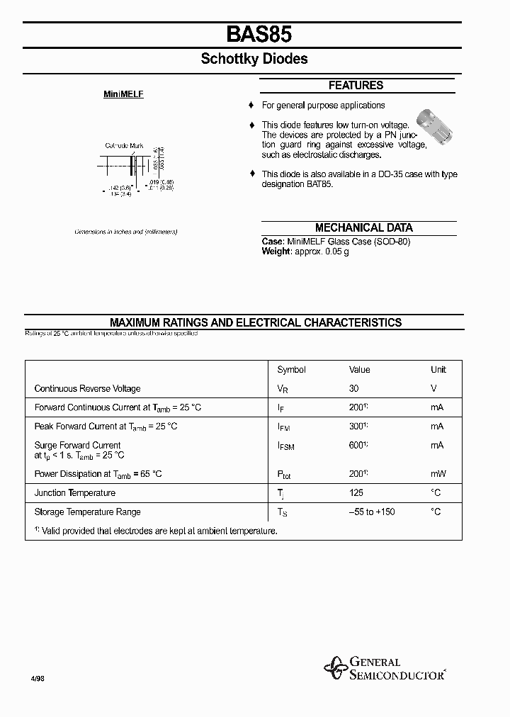 BAS85_1128344.PDF Datasheet