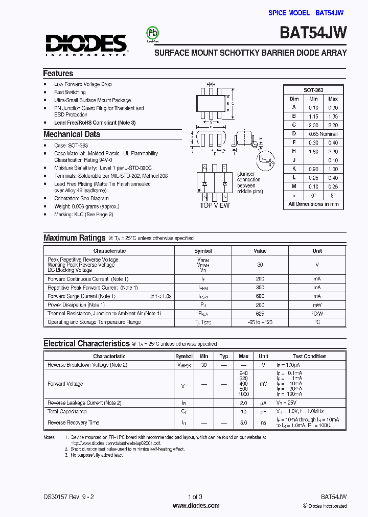 BAT54JW1_1217390.PDF Datasheet