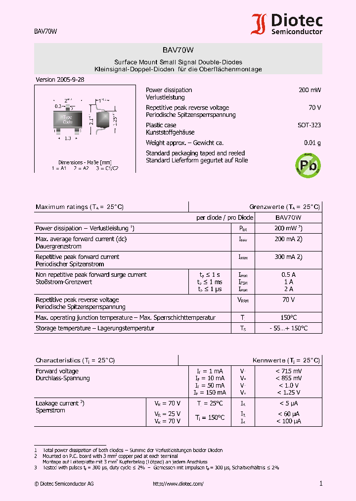 BAV70W_1127851.PDF Datasheet