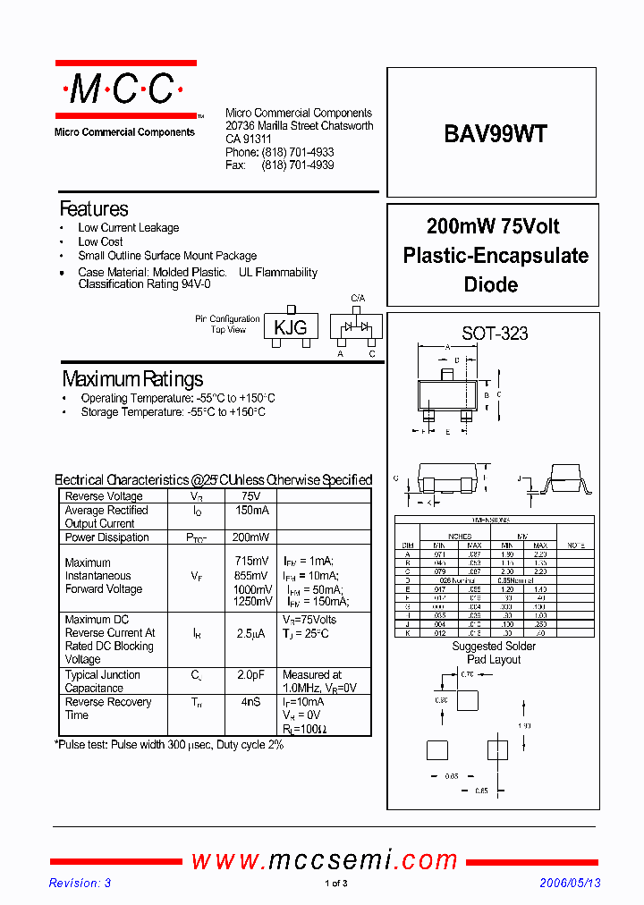 BAV99WT_1217579.PDF Datasheet