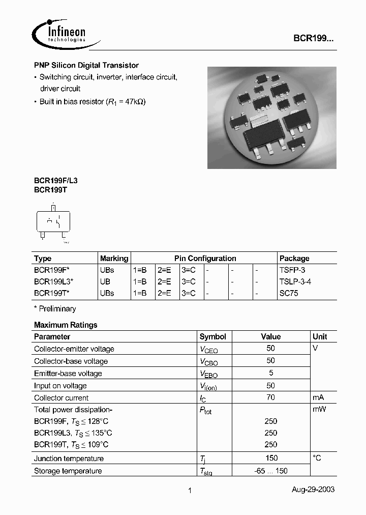 BCR199T_1218355.PDF Datasheet