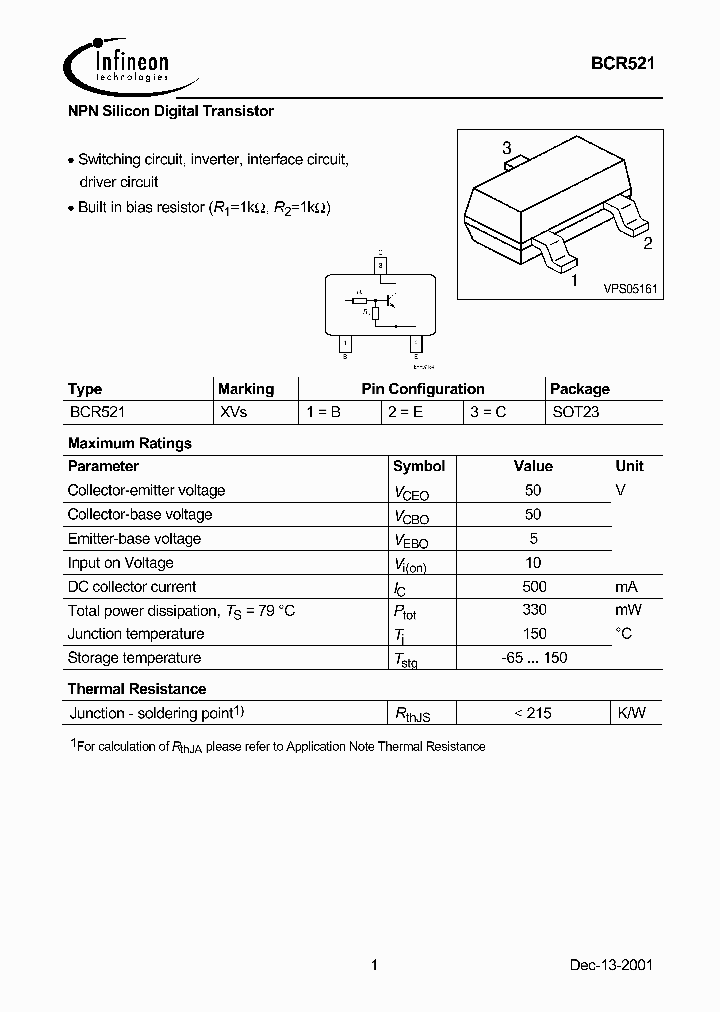 BCR521_1218386.PDF Datasheet