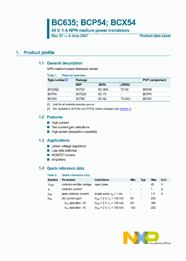 BCX54_1083800.PDF Datasheet