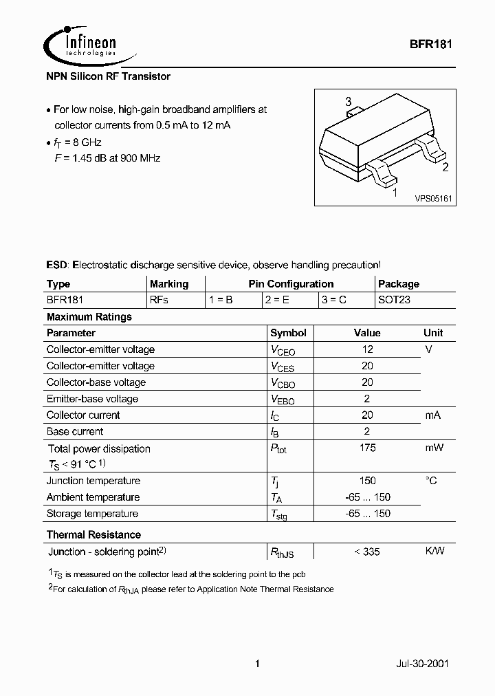 BFR181_1219226.PDF Datasheet