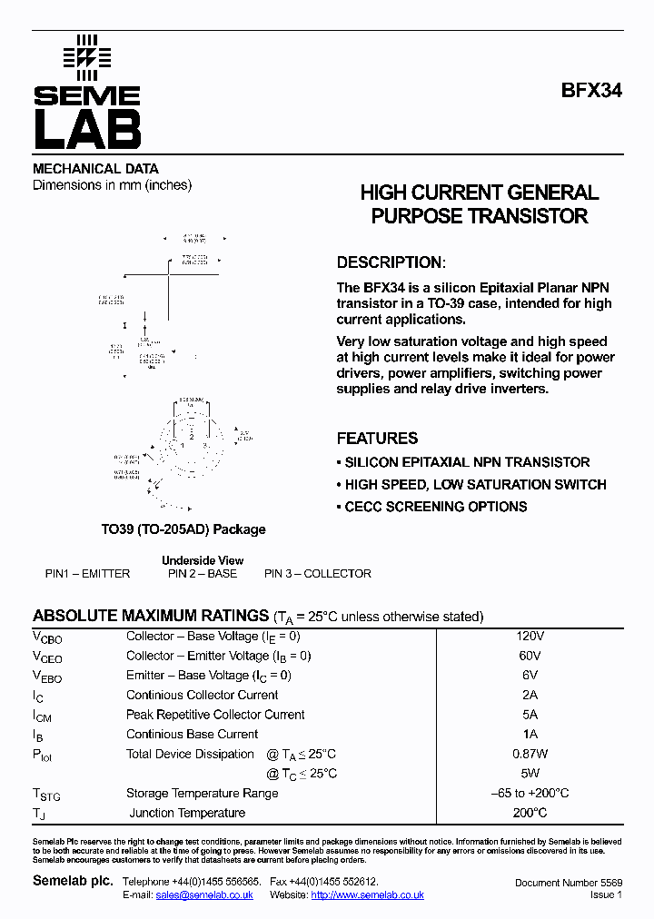 BFX34_1118695.PDF Datasheet
