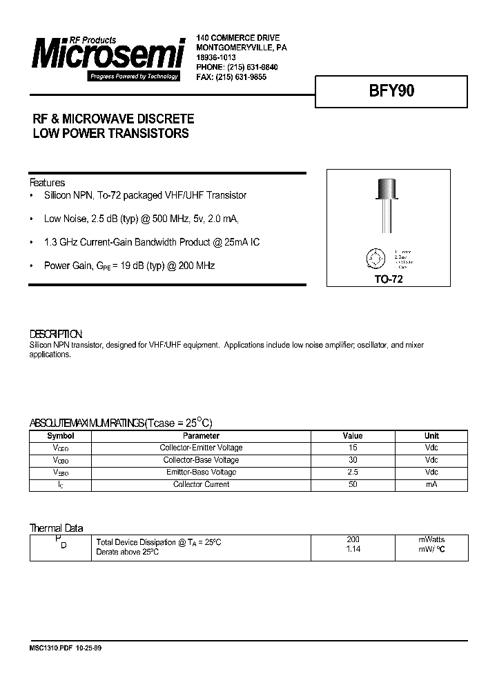 BFY90_1037205.PDF Datasheet