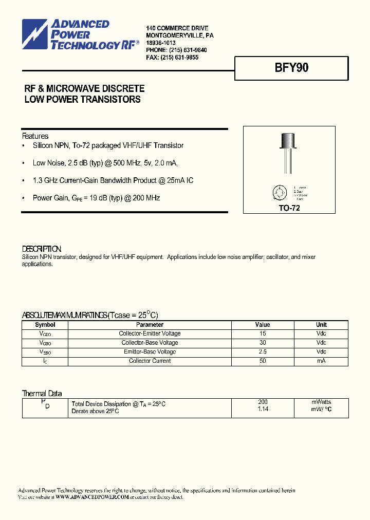 BFY90_1168484.PDF Datasheet