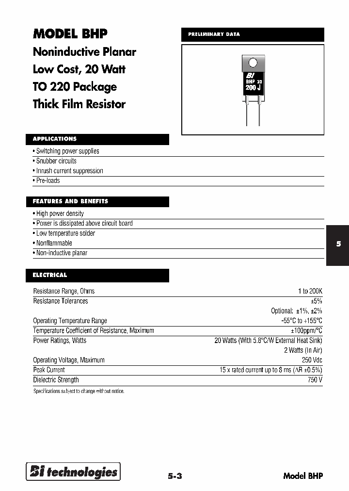 BHP205R0J_1219540.PDF Datasheet