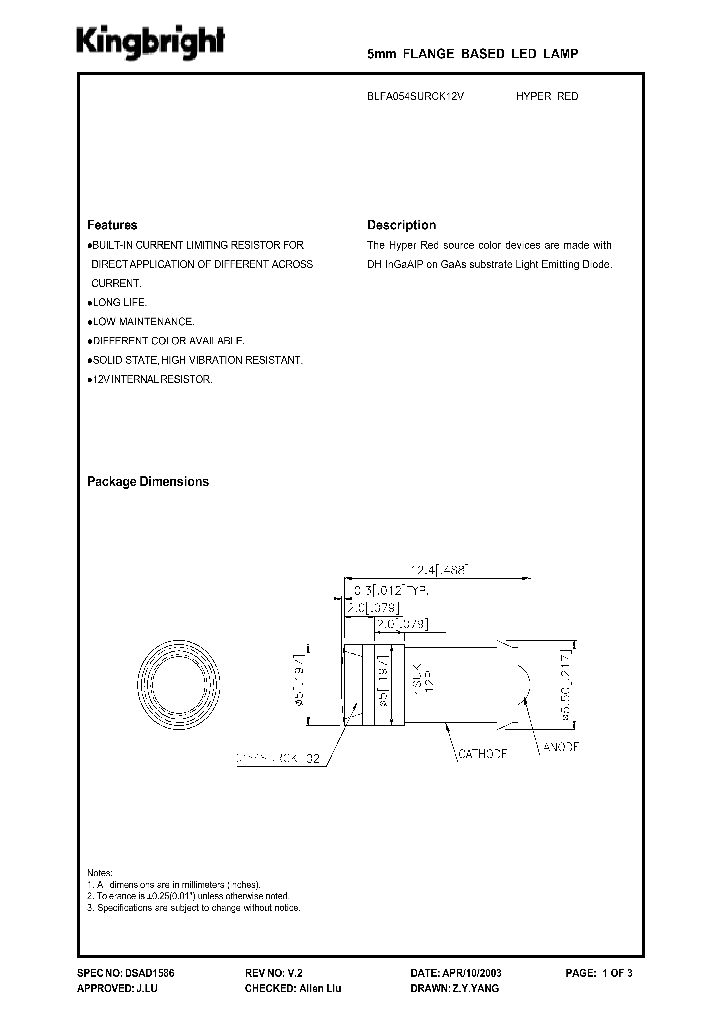 BLFA054SURCK12V_1219736.PDF Datasheet