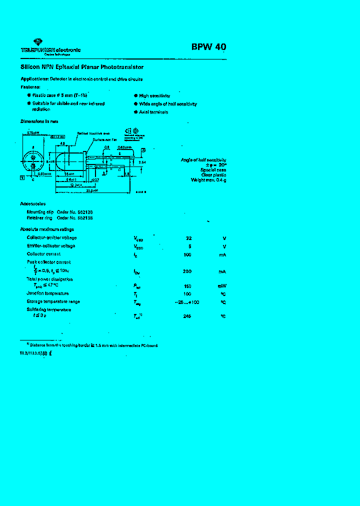 BPW40_1220084.PDF Datasheet