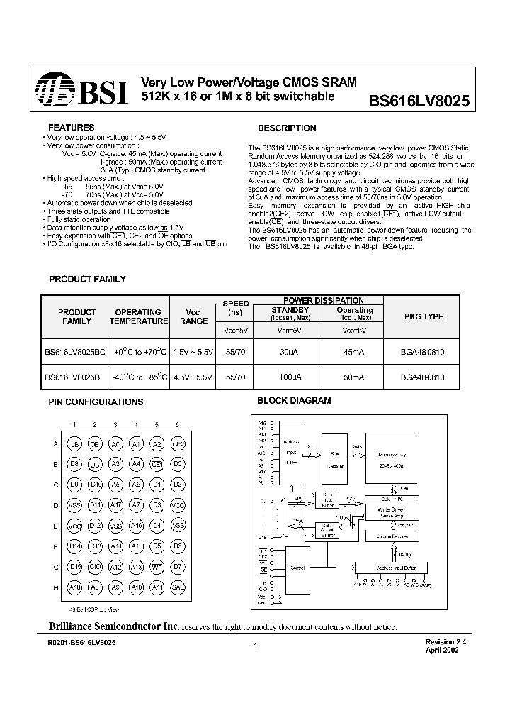BS616LV8025BI_1220514.PDF Datasheet
