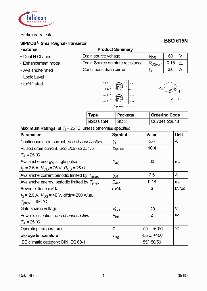 BSO615N_1220686.PDF Datasheet