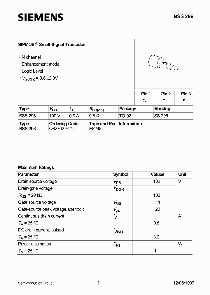 BSS296_1220825.PDF Datasheet
