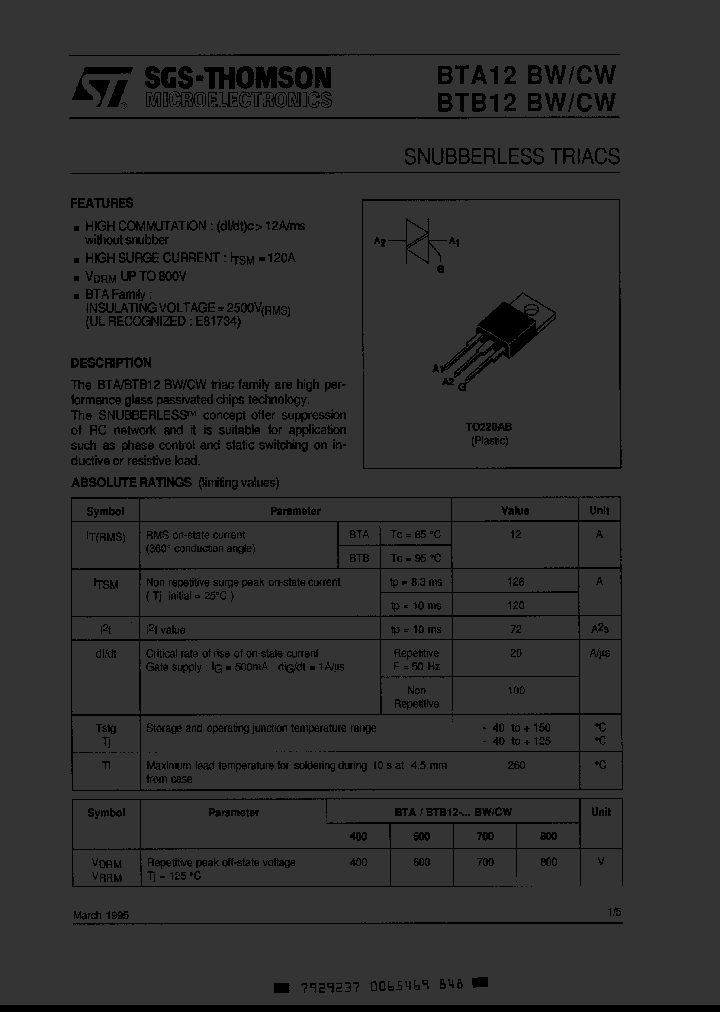BTA12BW_1112463.PDF Datasheet