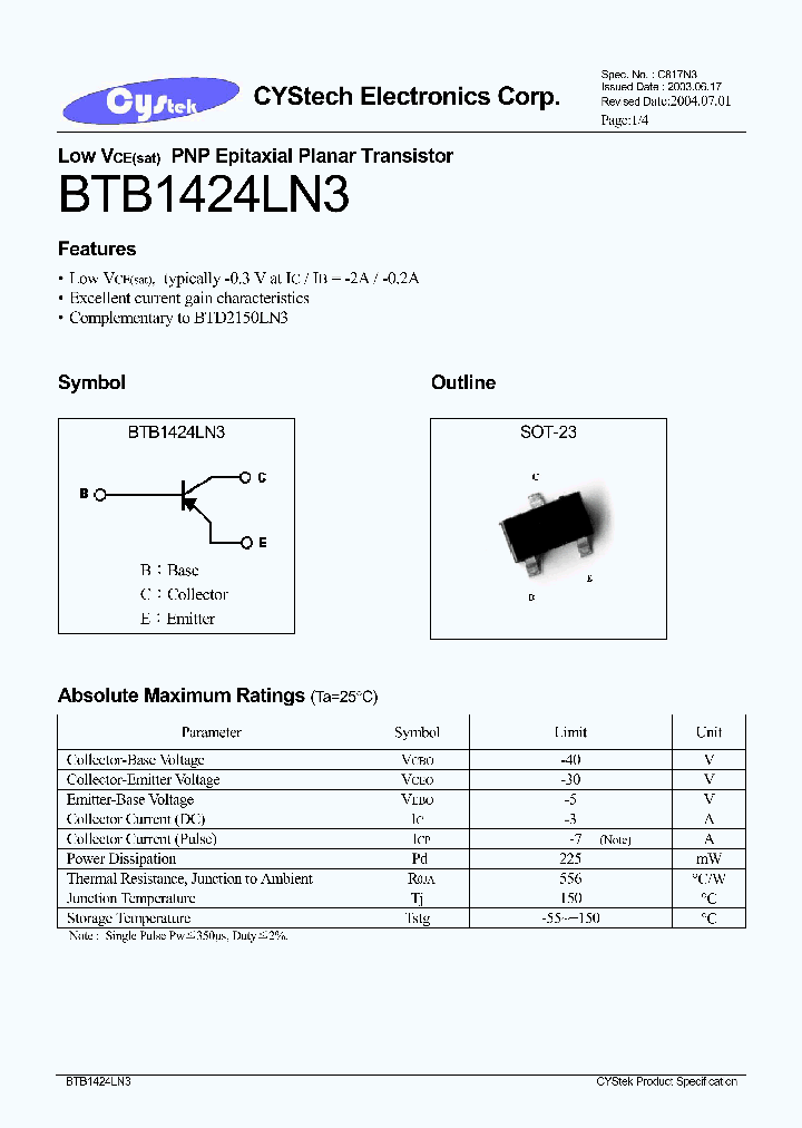 BTB1424LN3_1221169.PDF Datasheet